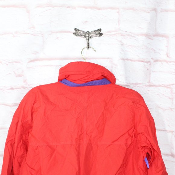 Patagonia Red Nylon Blend Lined Full Zip Windbreaker Hiking Jacket Size M - Picture 5 of 10